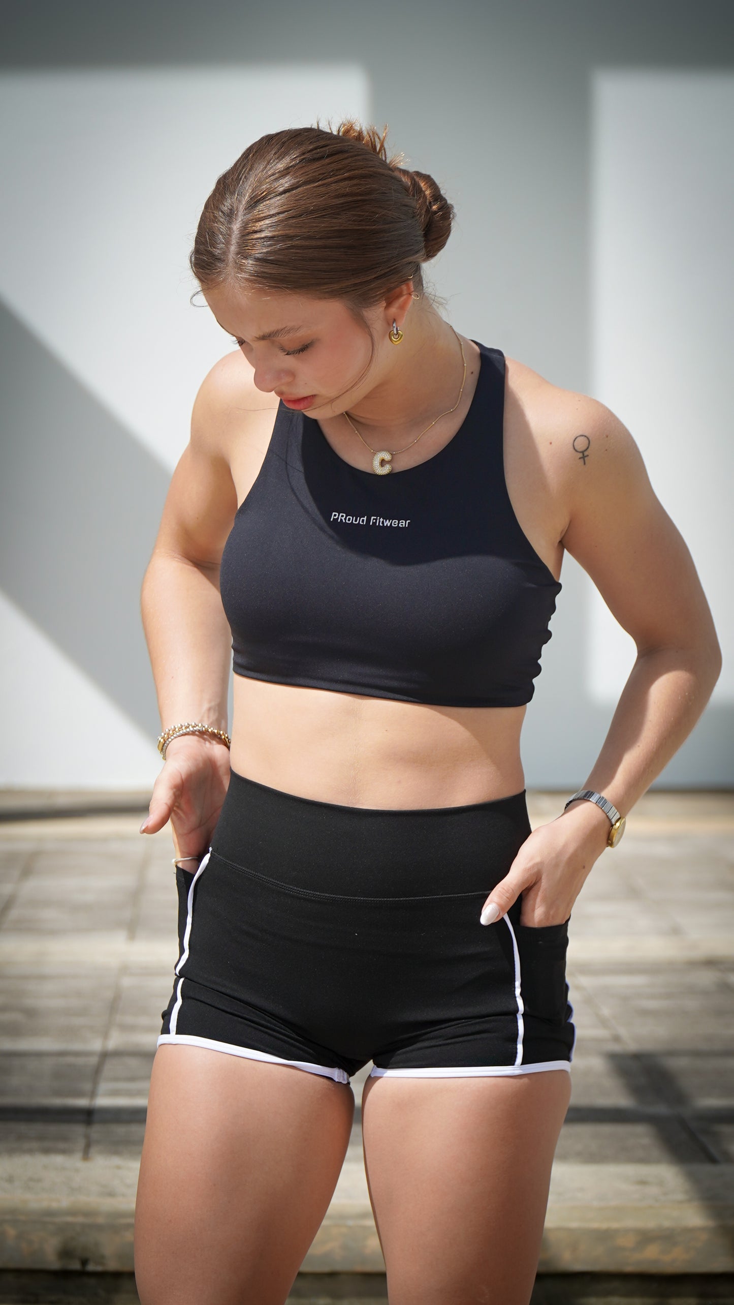 BLACK AND WHITE SHORT
