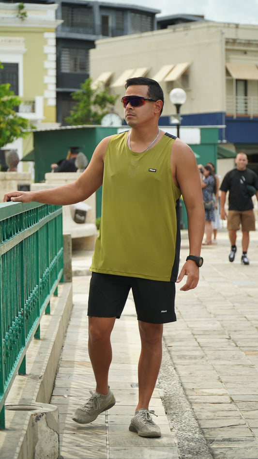 Green and black tank top