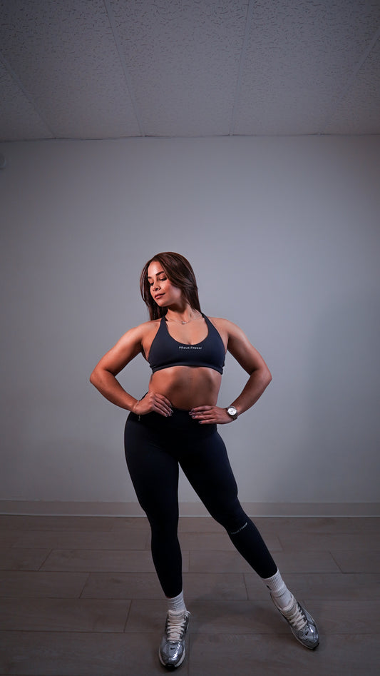 ADJUSTABLE GREY BLUE SPORTBRA