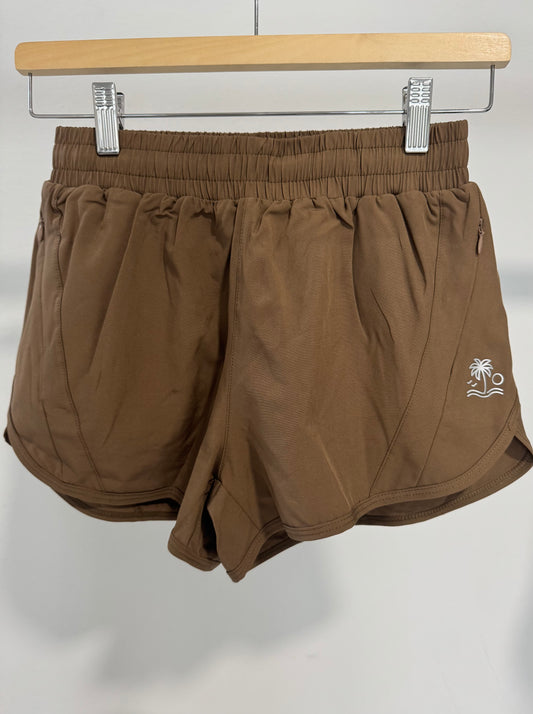 BROWN RUNNING SHORT